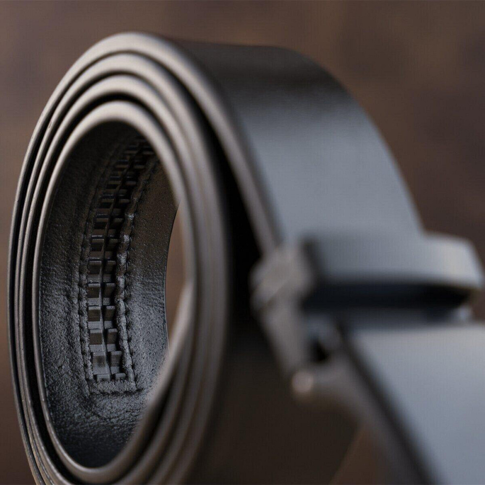 Ремінь чоловічий c затемненим матовим металом Vintage 20270 Чорний Київ - фото 7