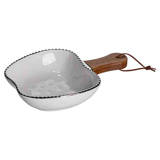 Глибока фарфоровая тарілка з ручкою Яблуко 23 см Київ