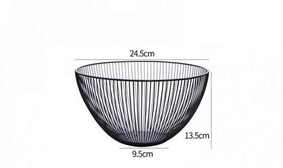 Корзина настільна миска для фруктів металева чорна Вінниця
