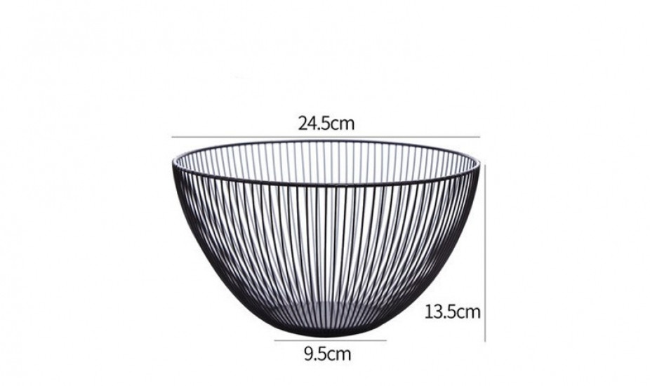 Корзина настільна миска для фруктів металева чорна Вінниця - фото 3