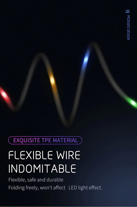 Кабель Lightning McDodo X Series Voice Control з аудіосинхронізацією CA584 (Білий, 1м) Николаев - изображение 8