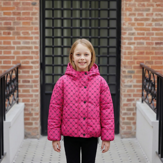 Демисезонная курточка для девочки оверсайз малиновая 116,122,128,134,140 Николаев