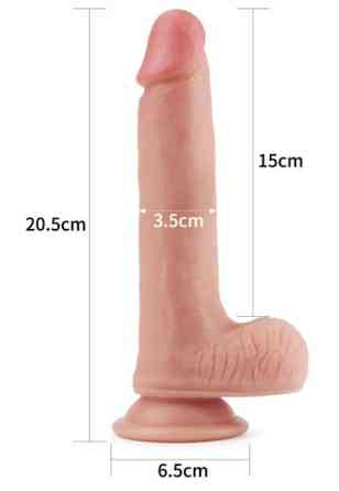 Фалоімітатор - Dual-Layered Silicone Cock 8" Flesh Sex Aura Київ