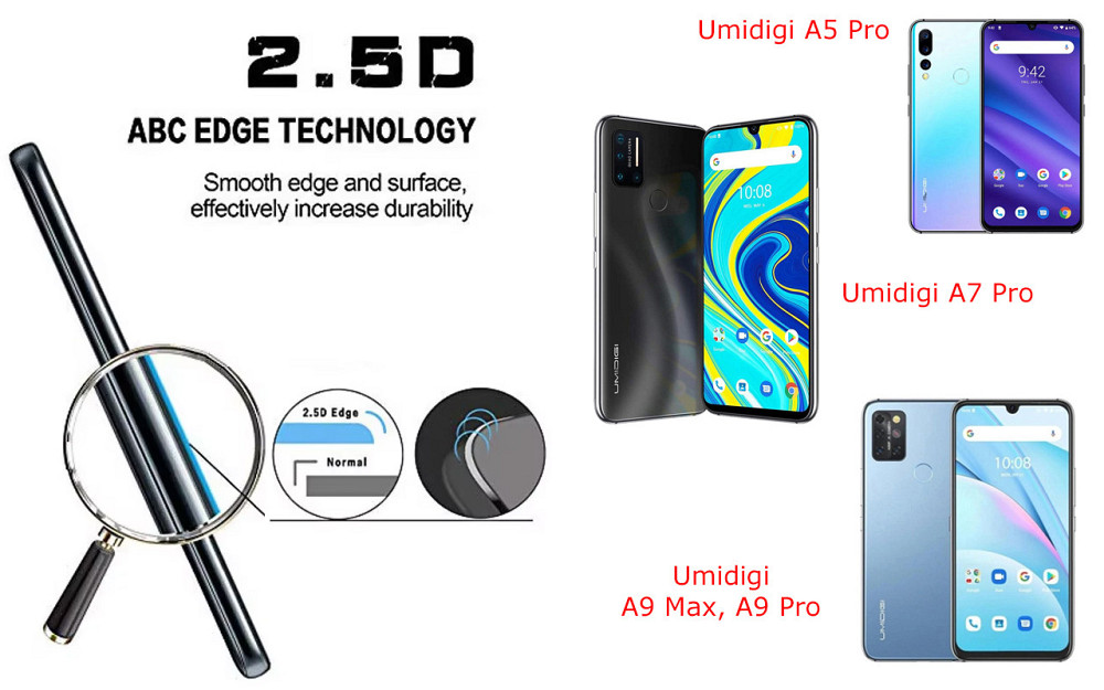 Захисне скло ArmorGlass для Umidigi A5 Pro, A7 Pro, A9 Max, A9 Pro – стійке до подряпин та ударів Київ - фото 2