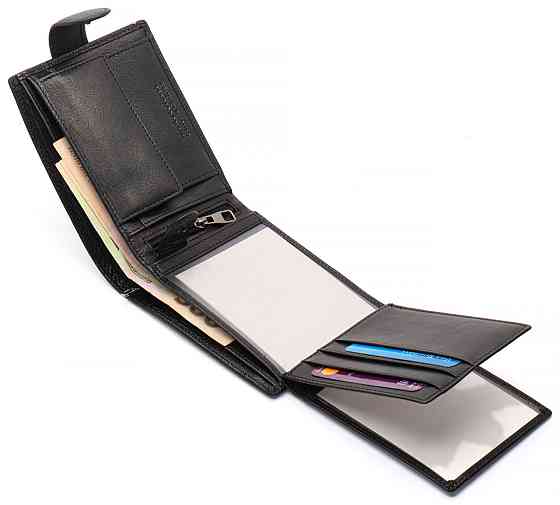 Чорне шкіряне портмоне з відділом для документів Marco Coverna MCBK10-805 Київ