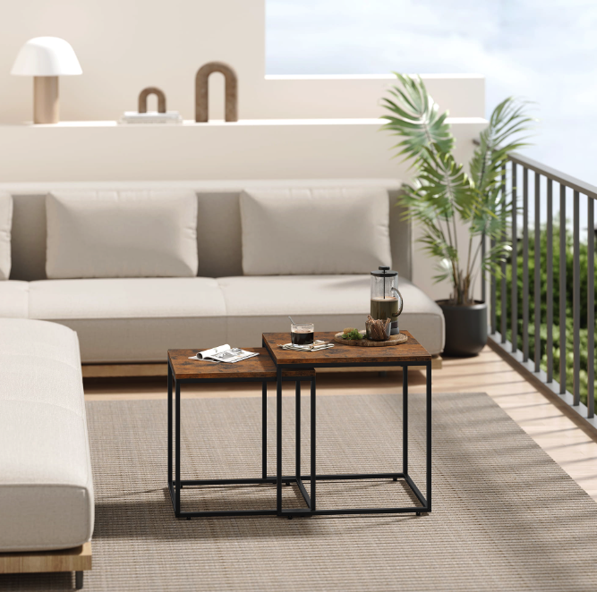 Комплект журнальних столиків Leobert Nika квадратні коричневий Київ - фото 3