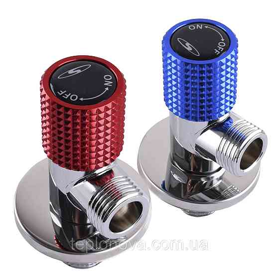 !!Набір кранів кутових кераміка SOLOMON EXCLUSIVE 1/2″X1/2″ 9889 RED/BLUE (1уп.) Черновцы