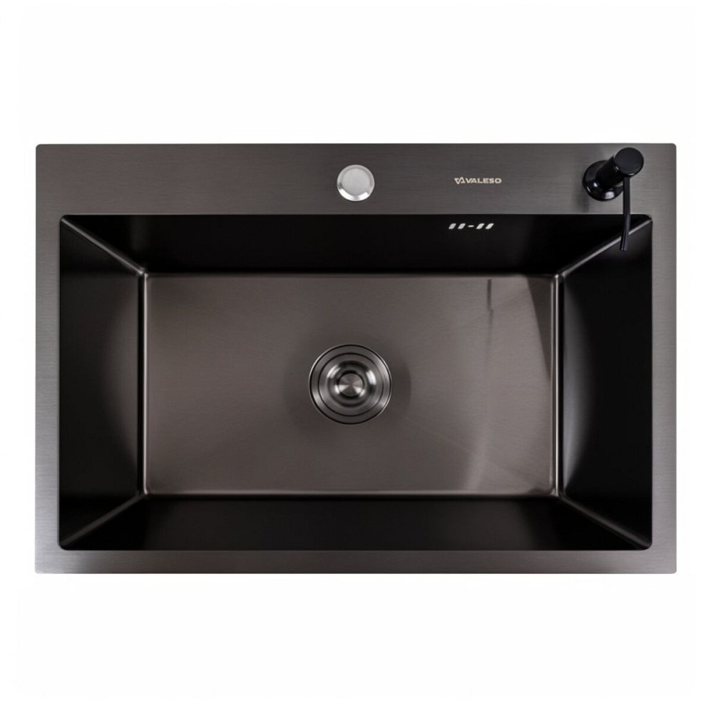 Кухонна мийка PVD чорна 65*45 Valeso Handmade (сифон круглий, 3,0/0,8) Коломия - фото 1