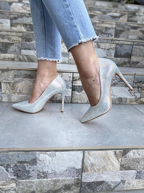 Meideli Туфлі жіночі MEIDELI срібні еко-шкіра каблук 10см розміри 36-40 (L38-6) Коломия - фото 5