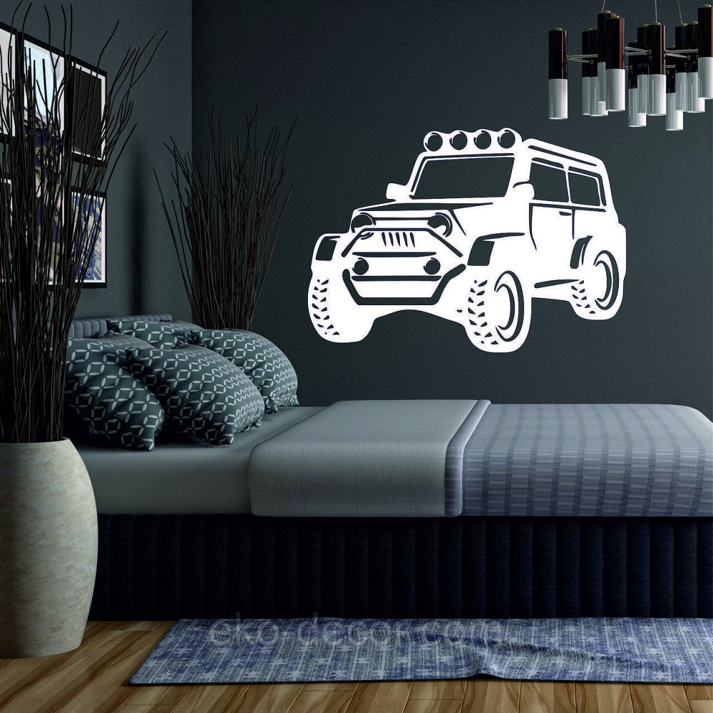 Декоративное настенное Панно «Джип» Декор на стену 50*36 см, Белый Киев - изображение 2