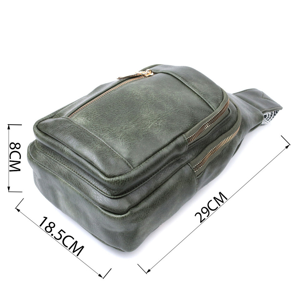 Стильна слінг сумка для жінок з екошкіри Vintage 22745 Зелений Київ - фото 3