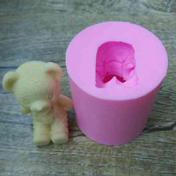 Молд силиконовый Мишка 48 на 55 мм розовый Киев