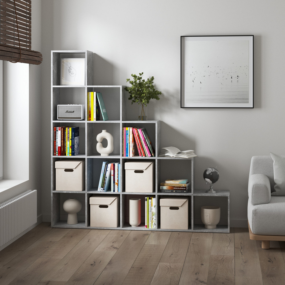 Стеллаж VAYS M-5, книжная полка с 15 ячейками, этажерка для дома, игрушек и декора, ЛДСП, 178×29×178 см Львов - изображение 2