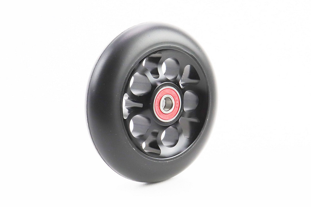 Колесо трюкового самоката 100мм, алюмінієве, пром-підшипники 608 (8х22х7) 2RS, чорне тип 1 Київ - фото 1