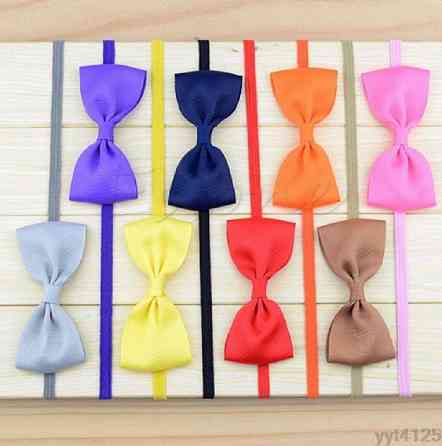 Дитяча повязочка на голову блакитна - розмір універсальний (на резинці), бантик 7см Київ