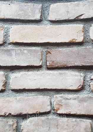 Шпалери вініл на флізеліні гарячого тиснення DU&KA Natura1.06х10 під цеглу структурні бежеві крем з глянцем Київ