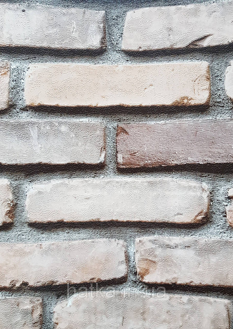 Обои винил на флизелине горячего тиснения DU&KA Natura1.06х10 под кирпич структурные бежевые крем с глянцем Киев - изображение 2