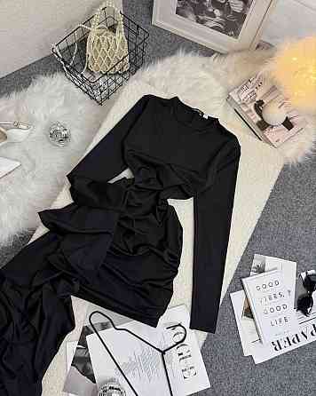 Женское праздничное платье мини со шлейфом микродайвинг Черный, 46/48 Одесса