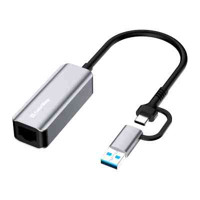 Адаптер USB-C + USB A to RJ45 Ethernet 1000Mbps ColorWay (CW-AD-CRG) Винница