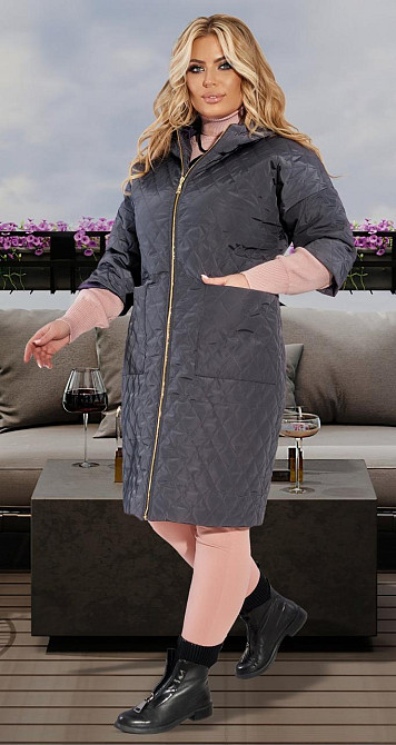 Пальто з плащової тканини на змійці (50) Київ - фото 5