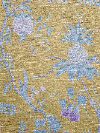 Шпалери метрові вінілові на флізеліні A.S.Creation Flowers Symphony1.06x10 рослини фрукти екзотичні бірюзові яскраво жовті Київ