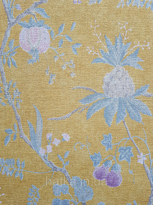 Шпалери метрові вінілові на флізеліні A.S.Creation Flowers Symphony1.06x10 рослини фрукти екзотичні бірюзові яскраво жовті Київ - фото 3