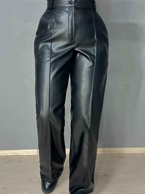 Брюки жіночі Gritana 201 з екошкіри прямі зі стрілкою чорні, чорний, M Київ - фото 10