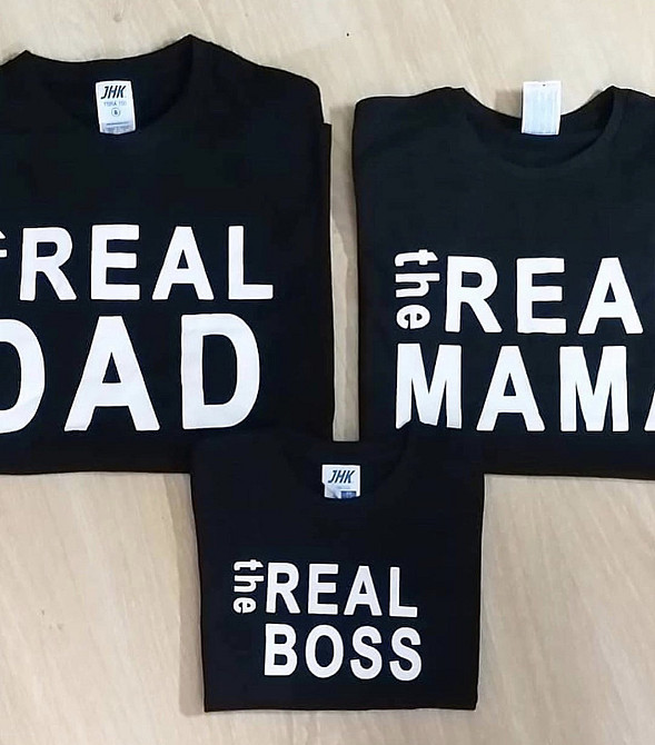 Футболки в стилі Family look для мами, тата та дитини — The real dad/ the real mama/the real boss Чернівці - фото 1