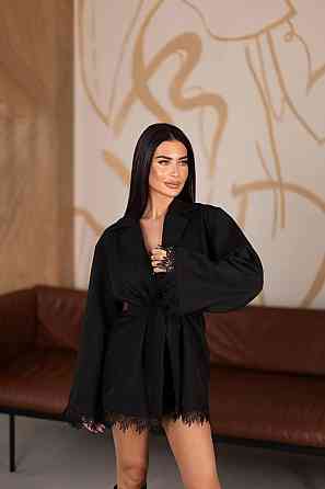 Женское стильное обаятельное платье-пиджак  креп костюмка Черный Одесса