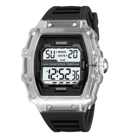 Часы мужские электронные наручные Skmei 2296 Черный с прозрачным корпусом Винница