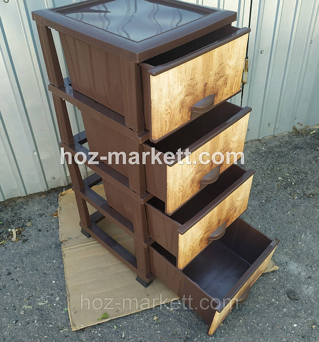 Комод пластиковий на 4 ящики elif Дерево Туреччина Харків - фото 2