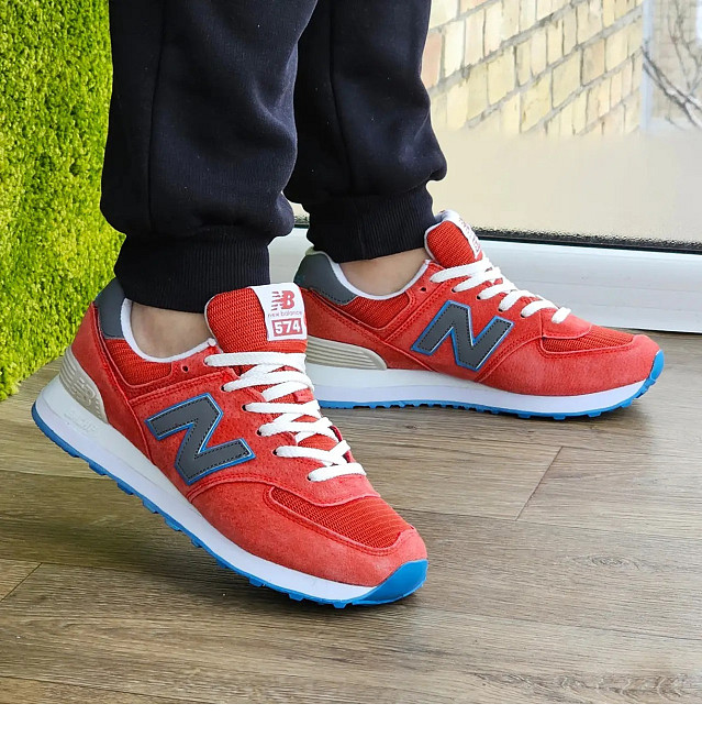 Чоловічі Кросівки New Balance 574 Червоні Нью Балансі (розміри: 41,42,43,45) Відео Огляд Дніпро - фото 4
