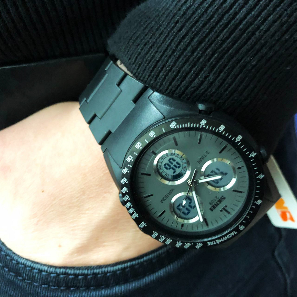 Годинники чоловічі кварцово-електронні спортивні SKMEI 2109BK, Годинники спортивні спорт MH-36 Львів - фото 9