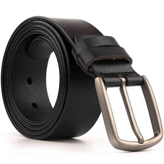 Ремінь чоловічий з класичною пряжкою механіка Чорний (Vintage) Київ