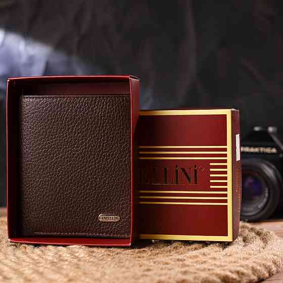 Мужское портмоне из натуральной зернистой кожи CANPELLINI 21498 Коричневое Киев