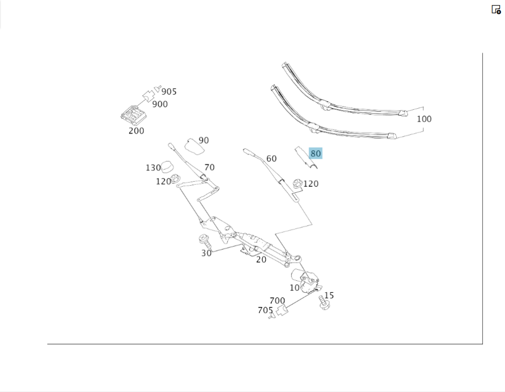 Mercedes-Benz  A1648240249 Накладка - ковпачок лівого повідця двірника GL X164 ML W164 ML/GLE W166 GL/GLS X166 Одесса - изображение 3