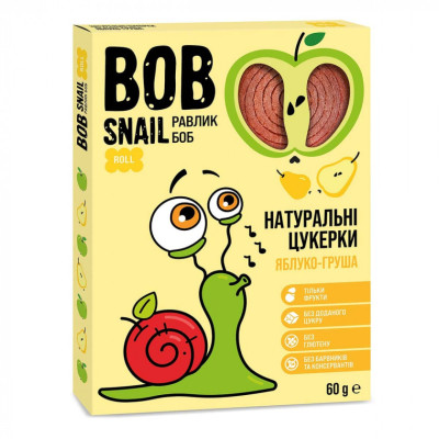 Конфета Bob Snail Улитка Боб яблуково-грушева 60 г (4820162520187) Винница - изображение 1