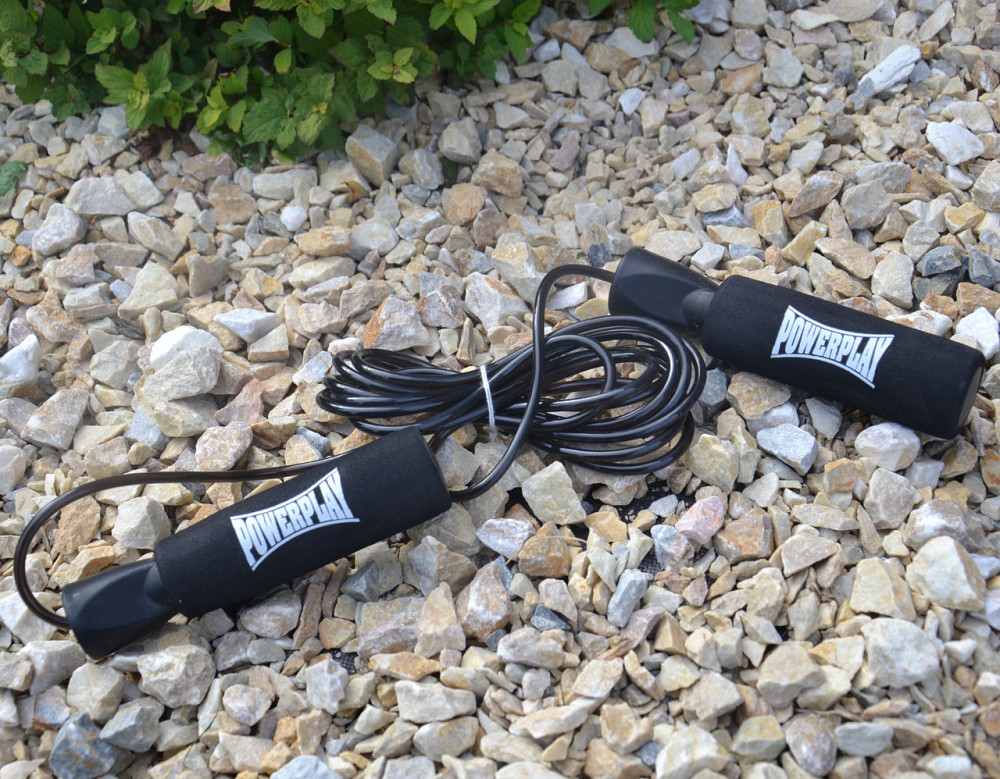 Скакалка швидкісна спортивна PowerPlay 4211 X ROPE з обтяжувачами 2 шт по 120г Чорна 3м Київ - фото 2