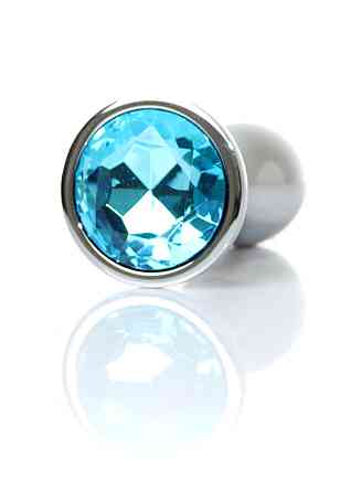 Анальная металлическая пробка Plug-Jewellery Silver PLUG-Light Blue L Sex Aura Киев
