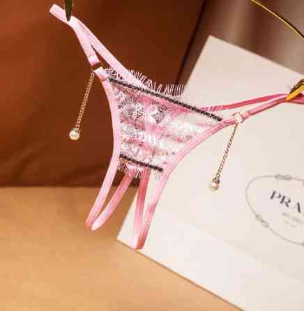 Труси еротичні з розрізом рожеві - розмір універсальний, резинка до 84см Київ