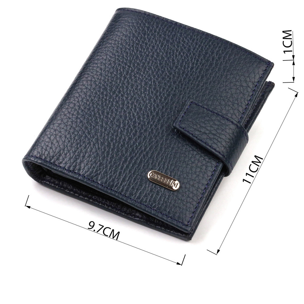 Модный мужской бумажник из натуральной зернистой кожи CANPELLINI 21746 Синий Киев - изображение 8