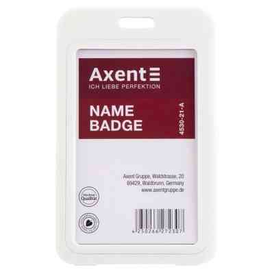 Бейдж Axent вертикальний, PP, 50х85мм, білий (4530-21-A) Вінниця