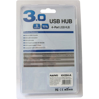 Концентратор Maiwo USB Type-A to 4х USB3.0 30cm (KH304-A) Вінниця - фото 7