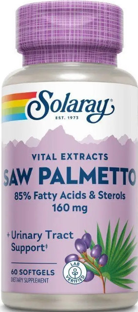 Saw Palmetto Berry Extract Solaray, 160 мг, 60 м’яких капсул Київ - фото 1