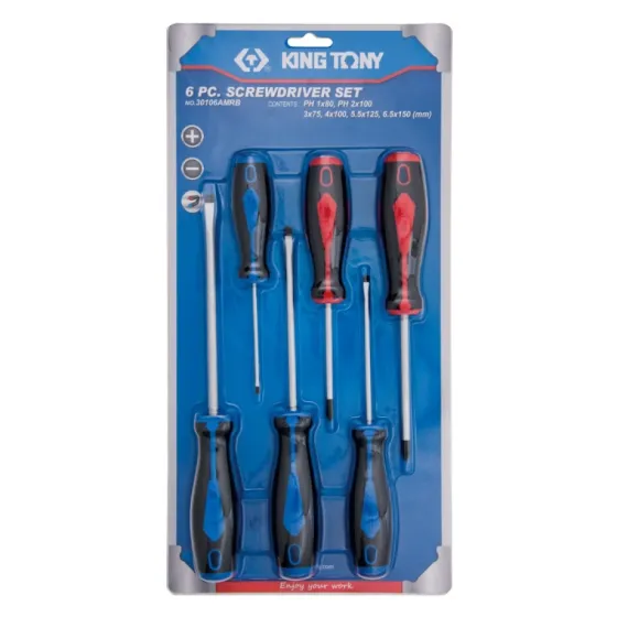 Набір викруток King Tony 75 - 150 мм (6 одиниць) (30106AMRB) Коломия