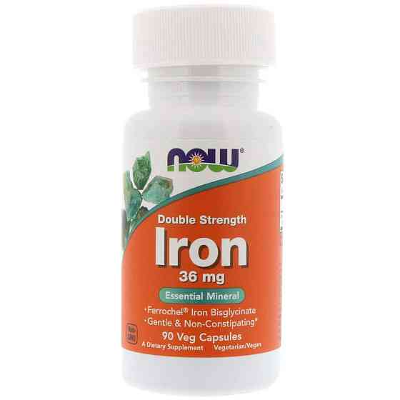 Залізо Now Foods Iron 36 мг 90 вегетаріанських капсул Київ