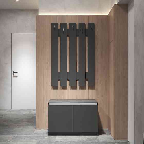 Передпокій VAYS, комплект у передпокій №3 Антрацит-Білі планки Львів