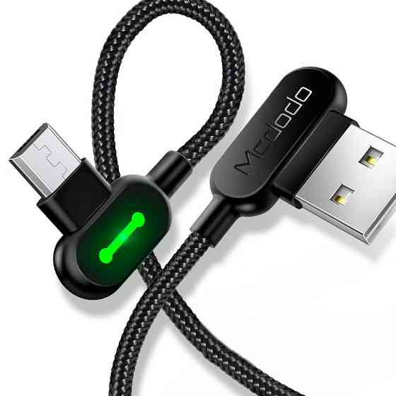 Кабель USB Micro USB Mcdodo з двостороннім USB роз'ємом LED індикацією для заряджання і передачі даних (Чорний, 1.2м) Николаев