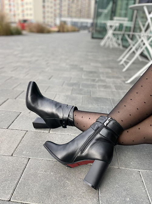 Nivelle Черевики жіночі NIVELLE чорні натуральна шкіра каблук 8 см 38р. (3617) Коломия - фото 9