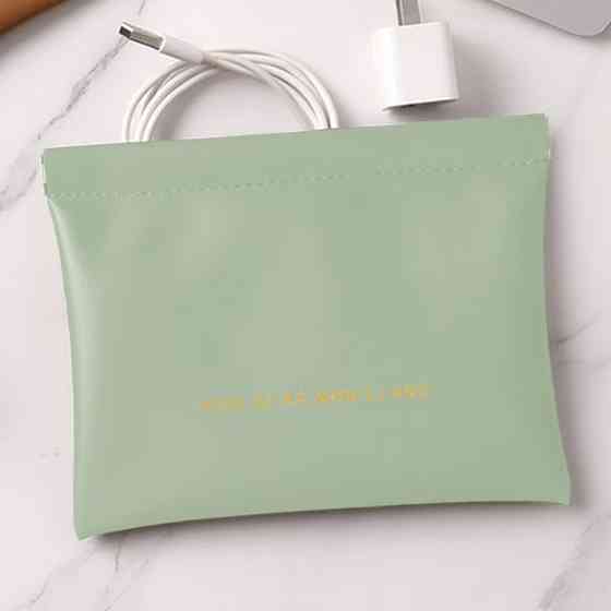 Набор косметичек портативные 2 шт для хранения аксессуаров,футляры для мелочей размер 14х18 и 11х12 см зелёные Каменец-Подольский